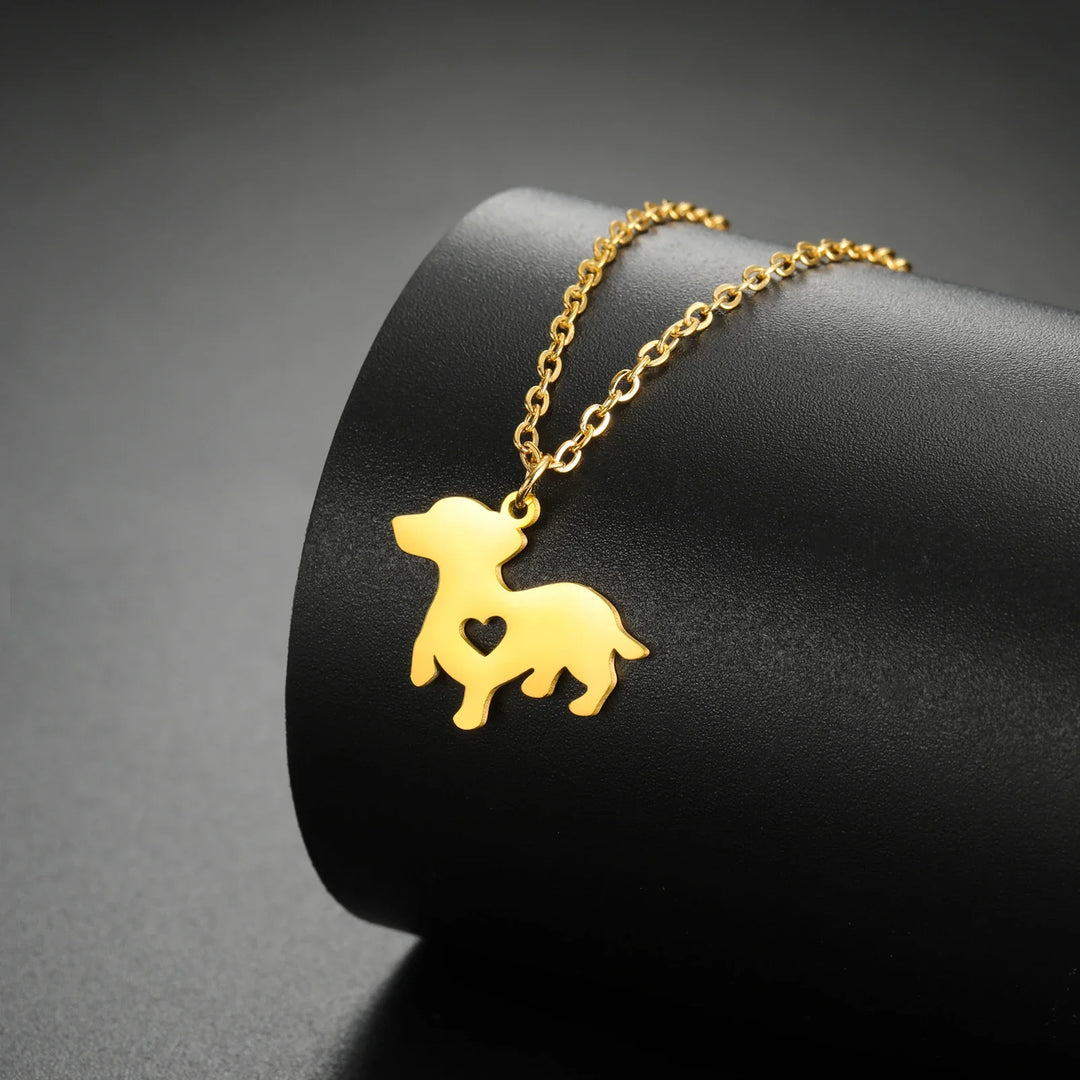 Puppy Dog Pendant Necklace – Stainless Steel Jewelry for Women, Men & Kids