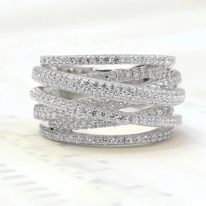 Luxury Multi Layered Cross Ring