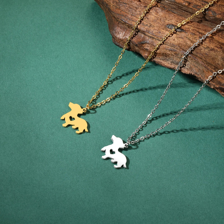 Puppy Dog Pendant Necklace – Stainless Steel Jewelry for Women, Men & Kids