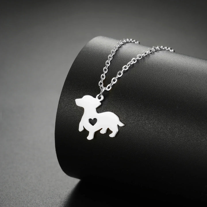 Puppy Dog Pendant Necklace – Stainless Steel Jewelry for Women, Men & Kids