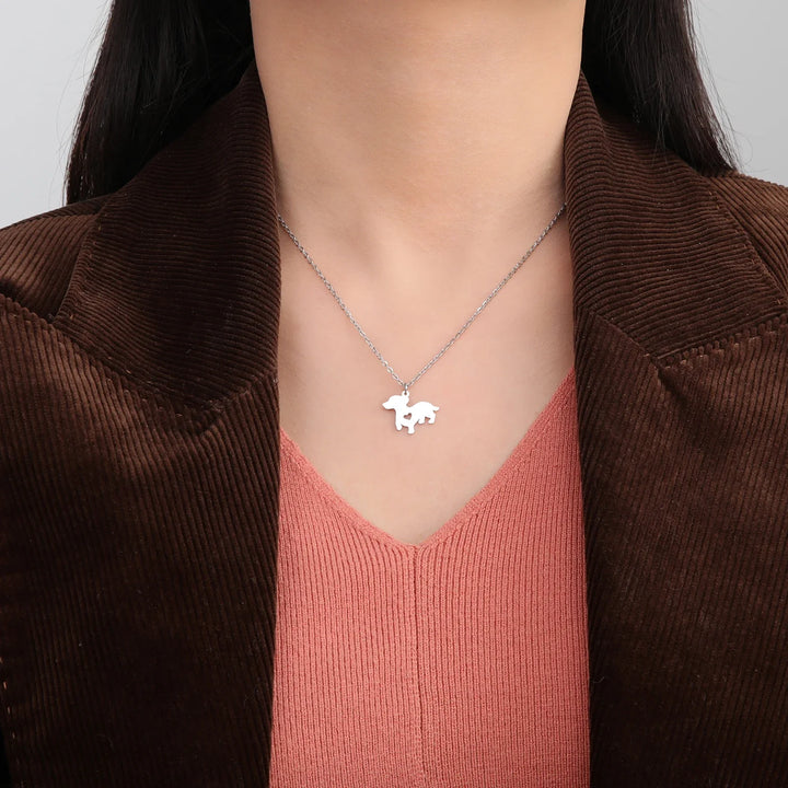 Puppy Dog Pendant Necklace – Stainless Steel Jewelry for Women, Men & Kids