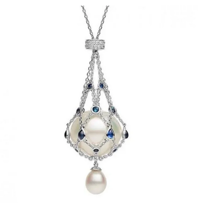 Pearl & Gemstone Lavalier Necklace