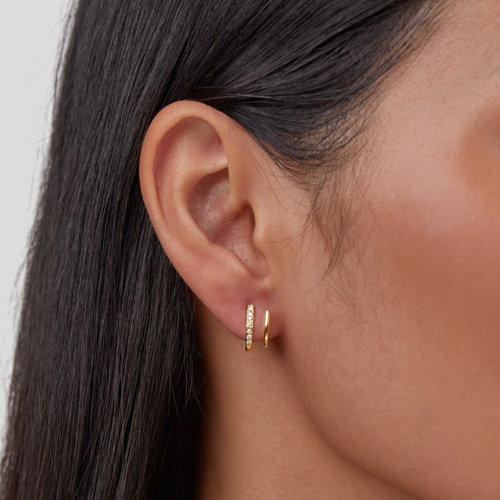 Claw Gold & Crystal Earrings
