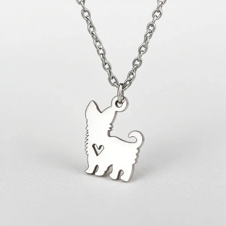 Cute Yorkshire Terrier Puppy Pendant Necklace – Stainless Steel Dog Jewelry