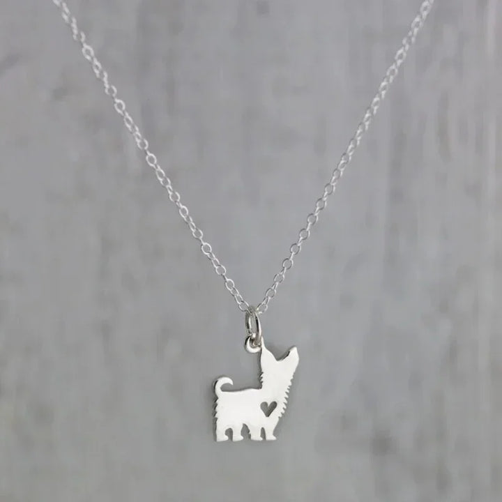 Cute Yorkshire Terrier Puppy Pendant Necklace – Stainless Steel Dog Jewelry