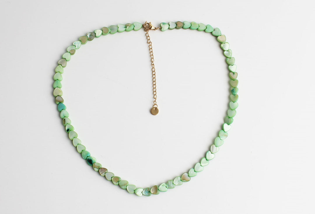 Heart To Heart - Necklace - Natural Stone - Stainless Steel