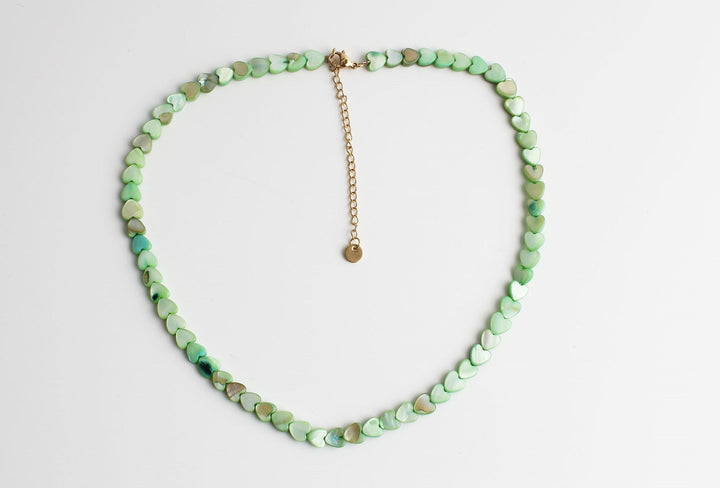 Heart To Heart - Necklace - Natural Stone - Stainless Steel