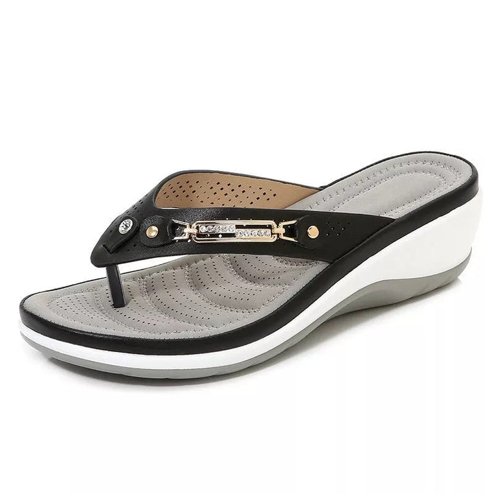 Karen | Women’s Arch Support Soft Cushion Leather Flip Flops