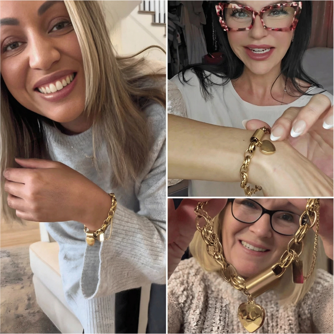 'The Keeper'– Chunky Gold Heart Bracelet