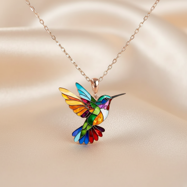 Rainbow Hummingbird Necklace