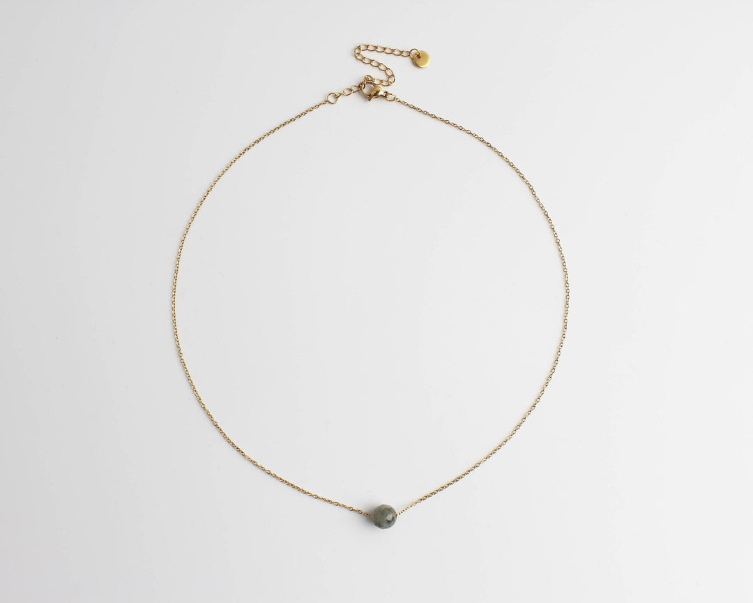 Pierre Damour - Necklace - Stainless Steel - Natural Stone