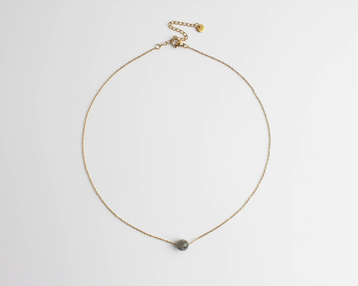 Pierre Damour - Necklace - Stainless Steel - Natural Stone