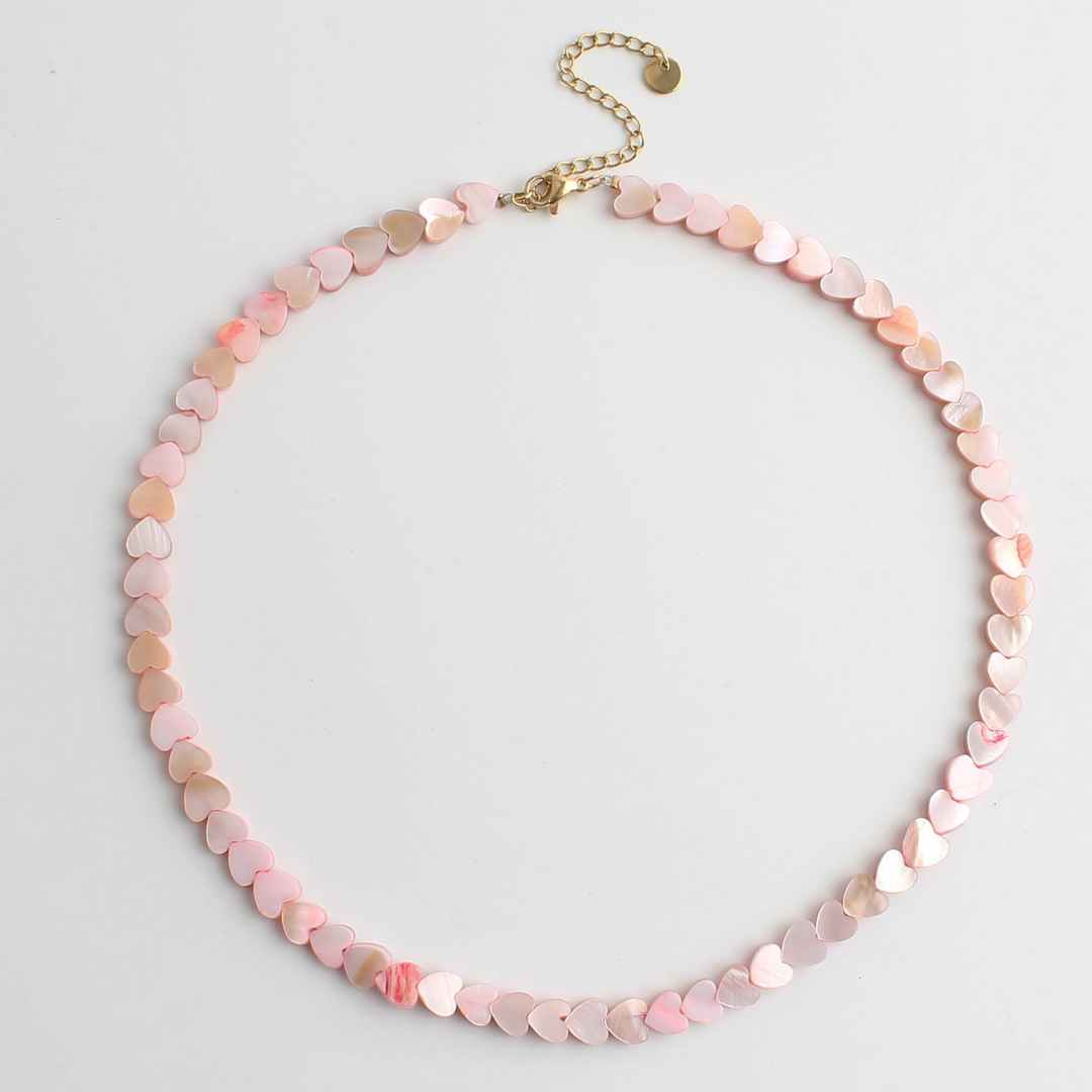 Heart To Heart - Necklace - Natural Stone - Stainless Steel