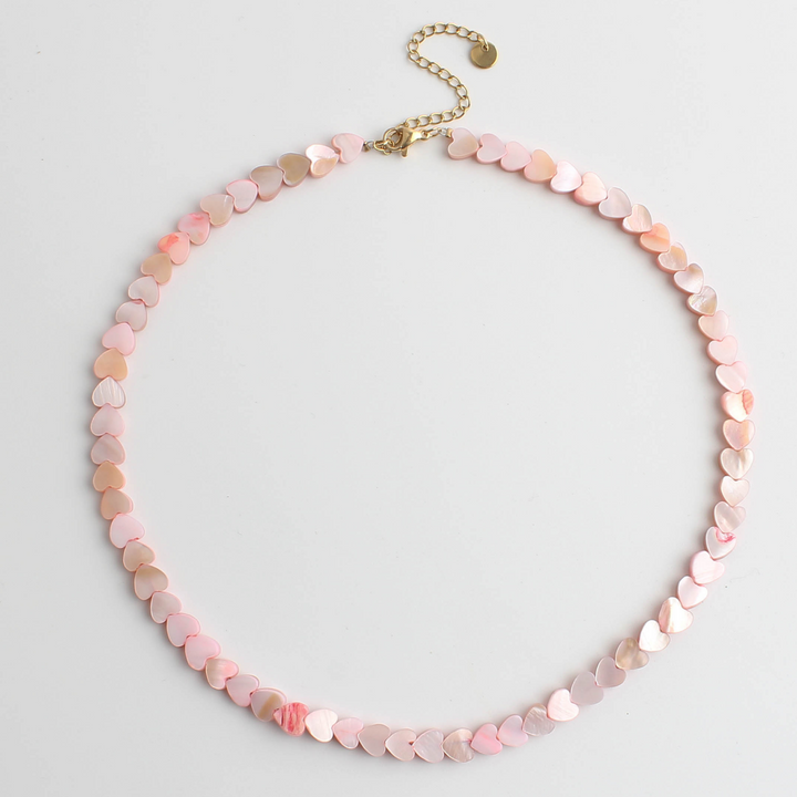Heart To Heart - Necklace - Natural Stone - Stainless Steel