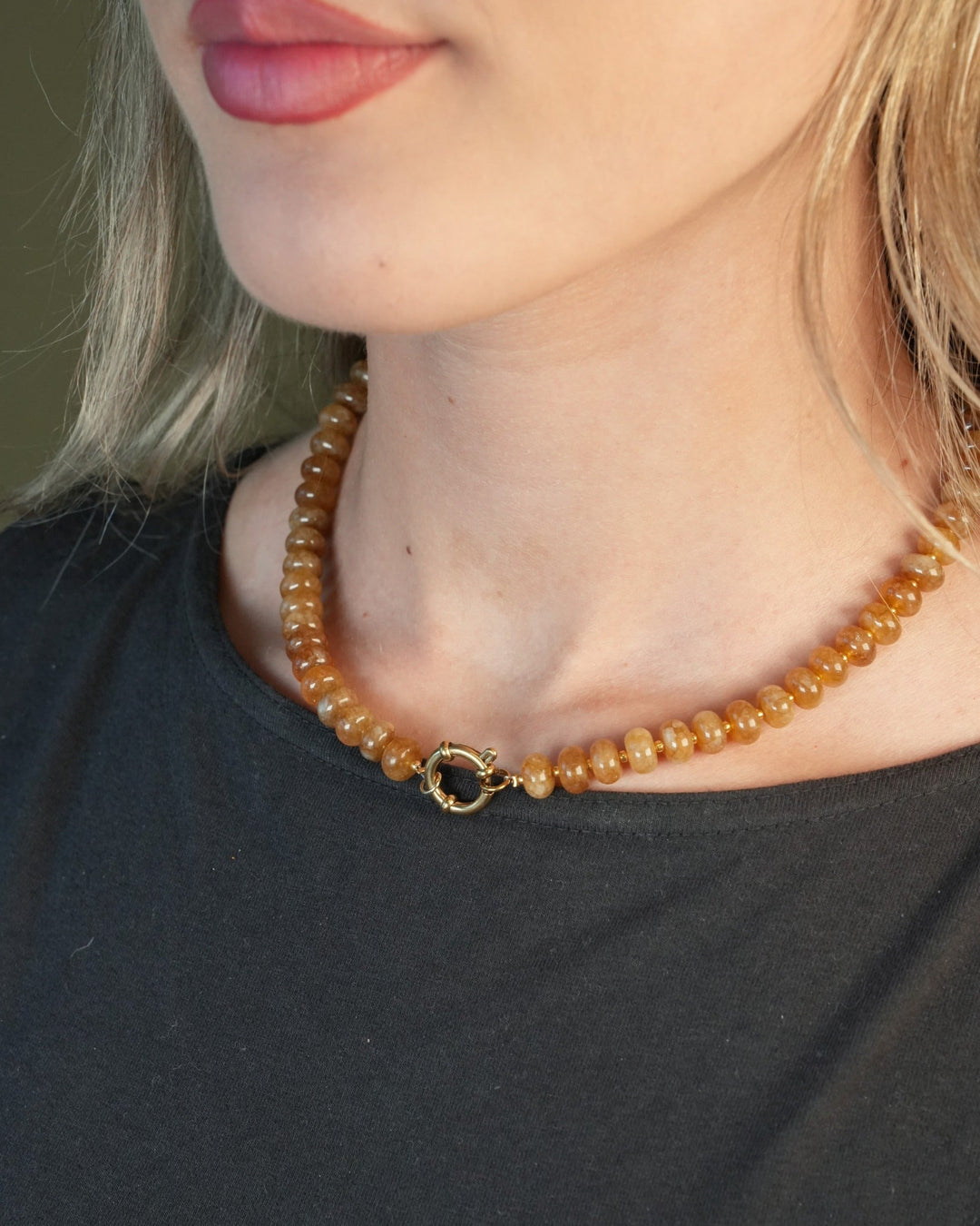 Darine - Necklace - Natural Stone - Stainless Steel