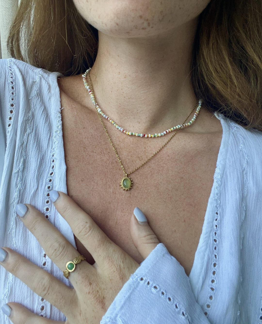 Jolie - Necklace - Natural Stone - Stainless Steel