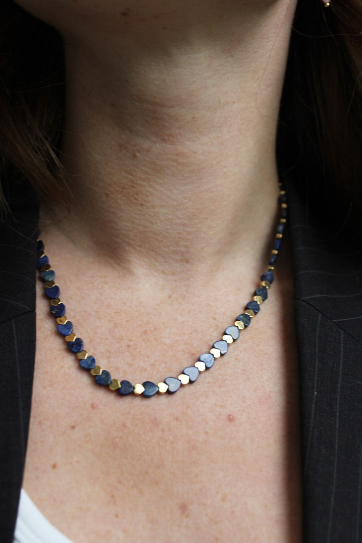 Heart To Heart - Necklace - Natural Stone - Stainless Steel