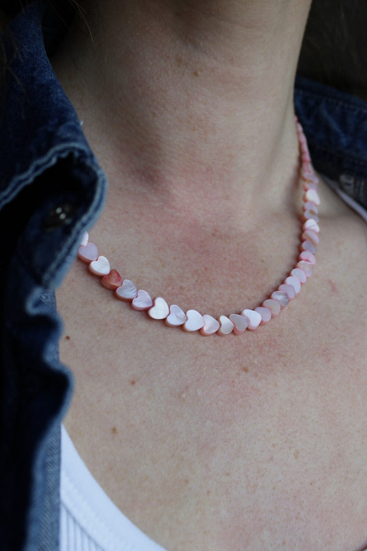 Heart To Heart - Necklace - Natural Stone - Stainless Steel