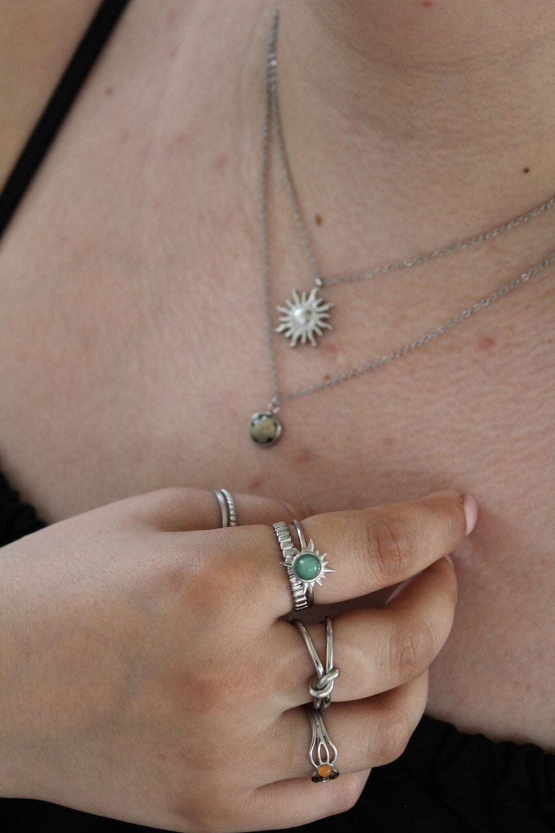Vivien - Necklace - Natural Stone - Stainless Steel