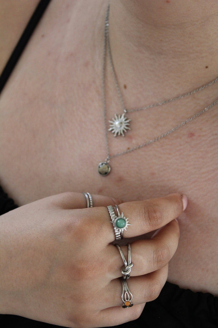 Vivien - Necklace - Natural Stone - Stainless Steel