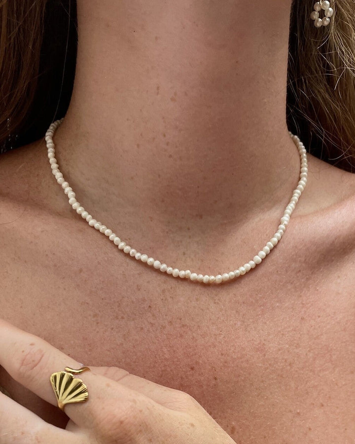 100% Real Fresh Water Pearl - Necklace - Stainless Steel