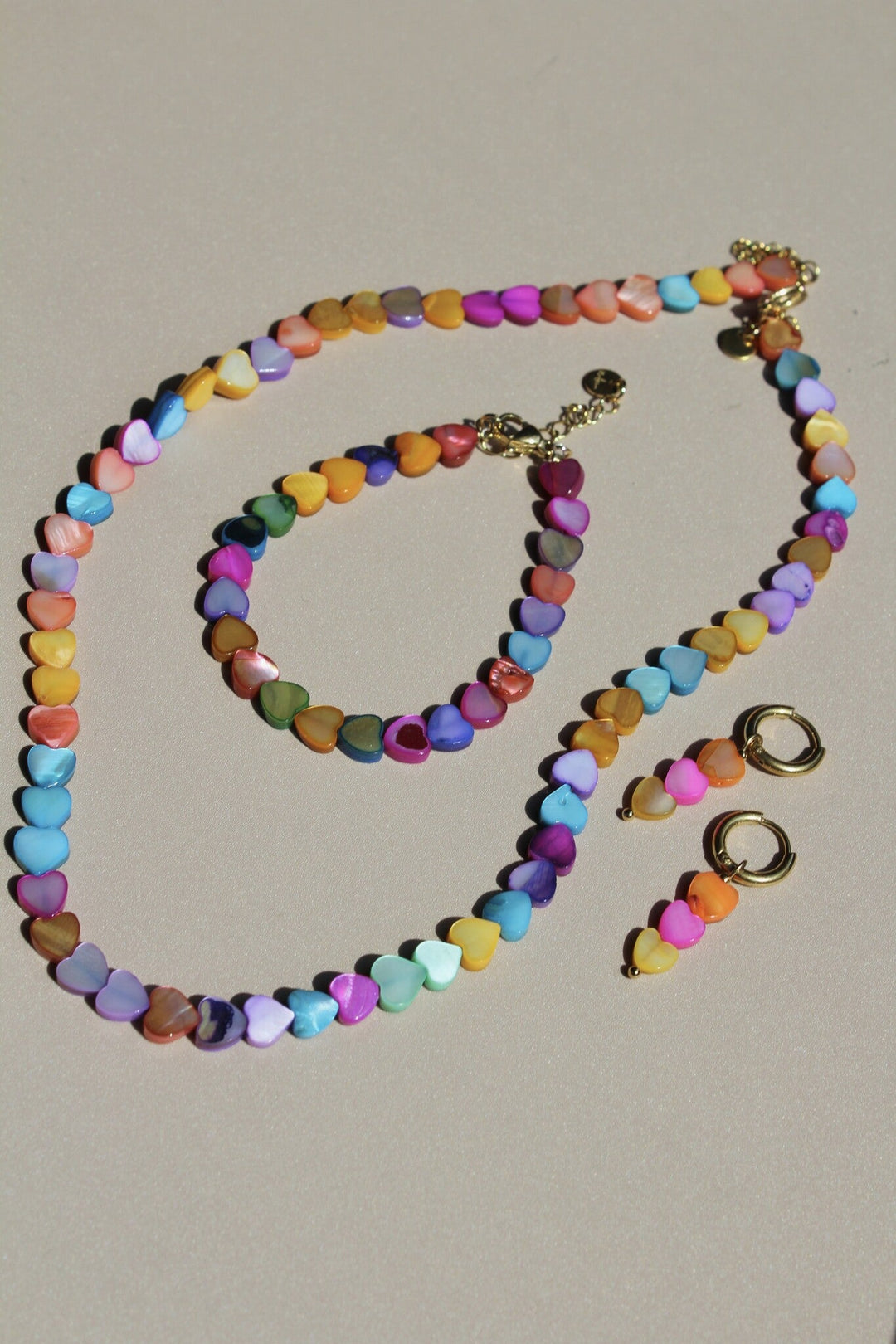 Heart To Heart - Necklace - Natural Stone - Stainless Steel