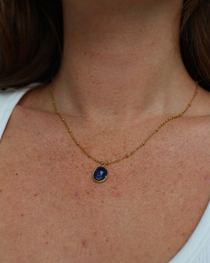 Jade - Necklace - Natural Stone - Stainless Steel