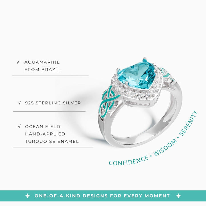 Ocean Heart Ring - Aquamarine