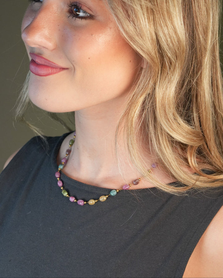 Janice - Necklace - Natural Stone - Stainless Steel