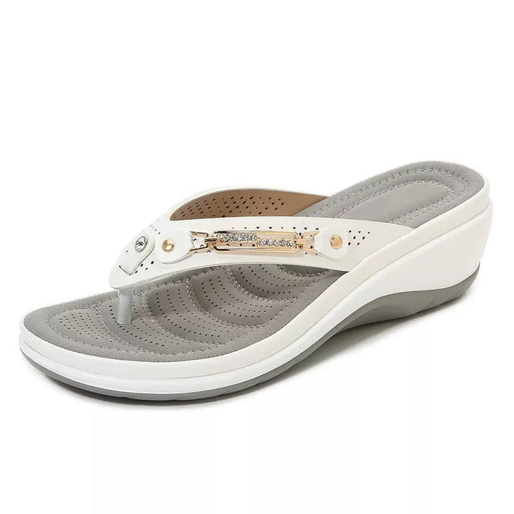 Karen | Women’s Arch Support Soft Cushion Leather Flip Flops
